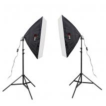 LIFE of PHOTO Dauerlicht Studioset BS-5070-2, 8x85 W Fotostudio Beleuchtung Set Studioleuchte 