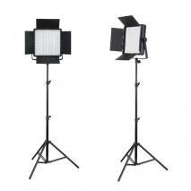NANLITE LED-Studioset DOMINO DUO 600 SA Fotostudio Beleuchtung Set mit Studioleuchte CN-600 SA und Stativ 