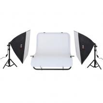LIFE of PHOTO Studioset Fototisch-Set LED 4040-2 Aufnahmetisch mit LED-Beleuchtung 2x60 W für Produktfotografie 