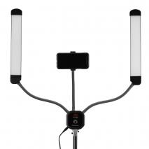 LIFE of PHOTO Doppel-Arm Bi-Color LED-Studioleuchte LF-Y500 mit Smartphone Halterung 