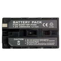 Li-Ion Akku, Ersatzakku NP F550, 2000 mAh 