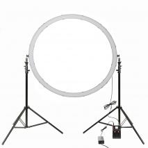 METTLE XXL Bi-Color LED Ringleuchte Ringlicht Set RL-120B Ø 120 cm Ringlampe mit Stativ & DMX 