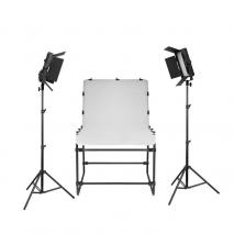 METTLE Studioset STORM LED 1200 mit Fototisch 200x100 cm 