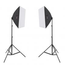 LIFE of PHOTO Dauerlicht Studioset BS-6060-2, 8x85 W Fotostudio Beleuchtung Set Studioleuchte 