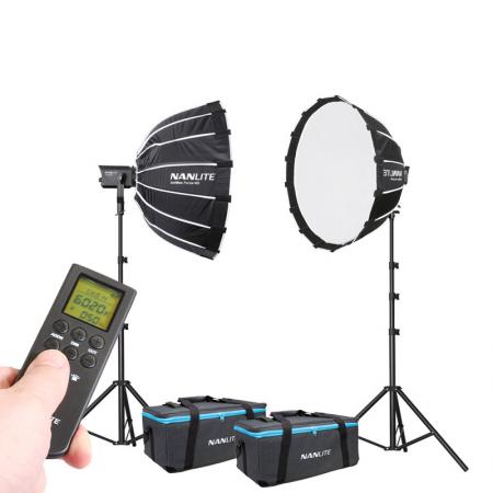 NANLITE LED-Studioset FORZA SB-1200 Wireless Fotostudio Beleuchtung Set mit FORZA 60 