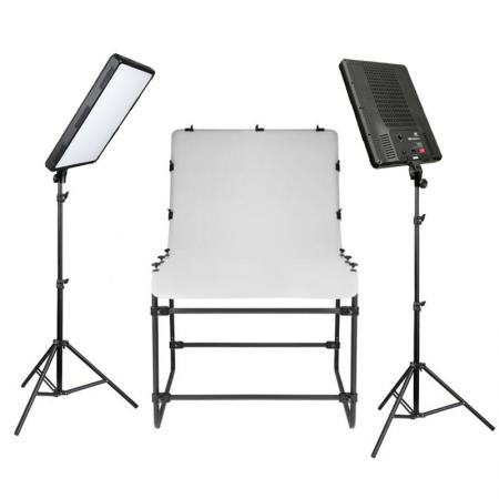 NANLITE Studioset Fototisch-SET VISTA 1000 Aufnahmetisch mit LED-Beleuchtung für Produktfotografie 