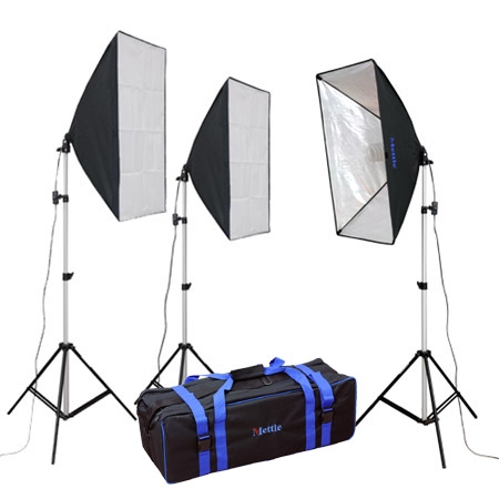 METTLE Studioset Tageslicht Set Daylight Kit ES-955-30 mit Softbox 60x90 cm 